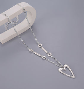 Silver Heart with Random Bar & Loops Pendant