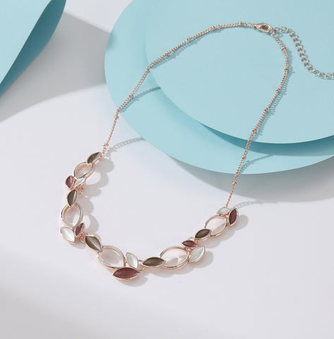 Rose Gold Pinks - Necklace & Earrings