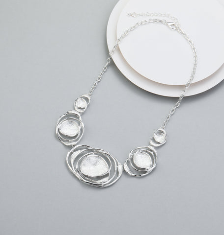 Random Silver & Enamel Circle Necklace
