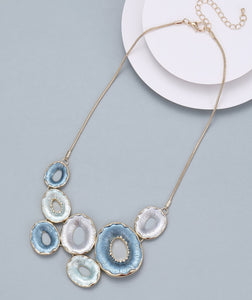 Gold & Turquoise Open Anemone Necklace