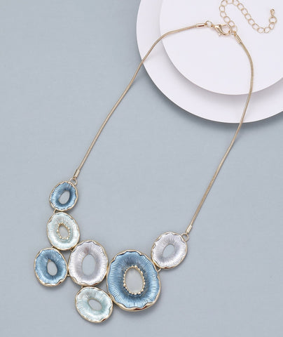 Gold & Turquoise Open Anemone Necklace