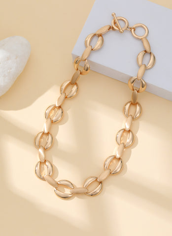 Necklace with Large Linked Ovals