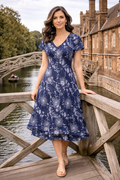 Carol Layered Dandelion Dress - Navy