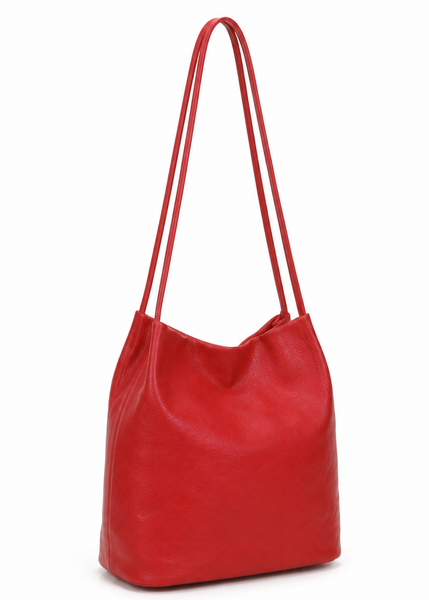 Slouch Shoulder  Bag - Red