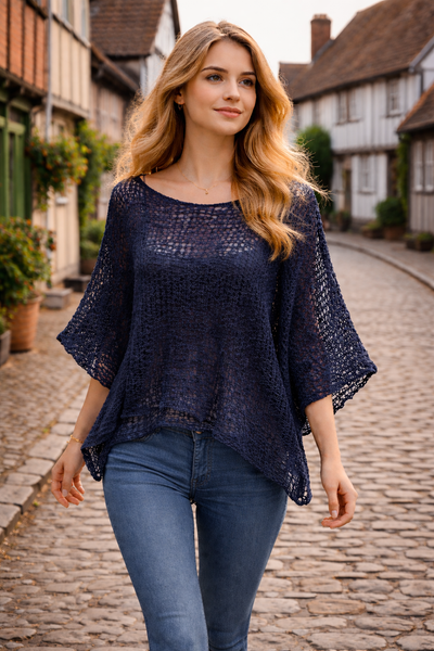 Popcorn Top - Navy