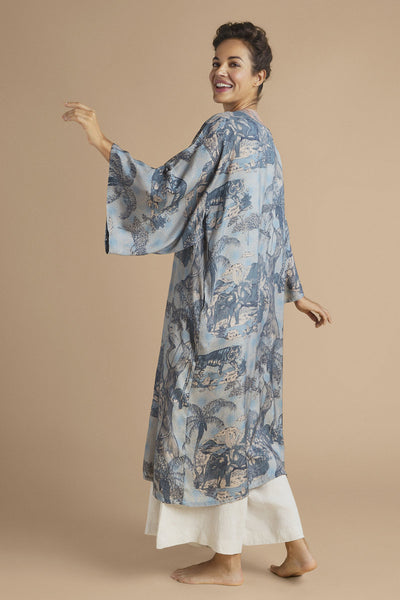Kimono Gown - Tropical Toile Design