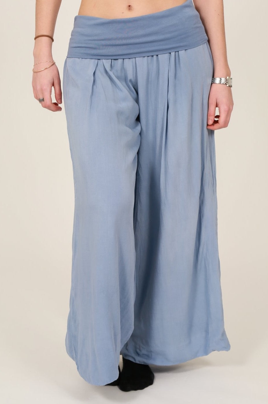 Palazzo Trousers - Denim Blue