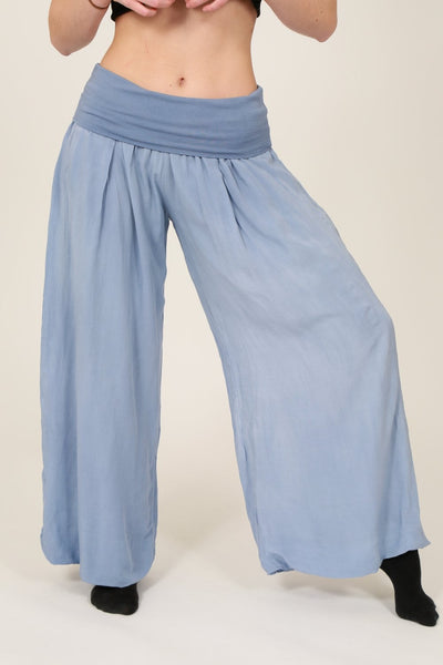 Palazzo Trousers - Denim Blue