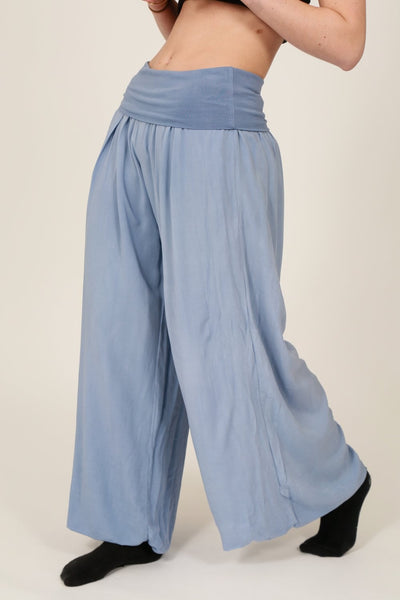 Palazzo Trousers - Denim Blue