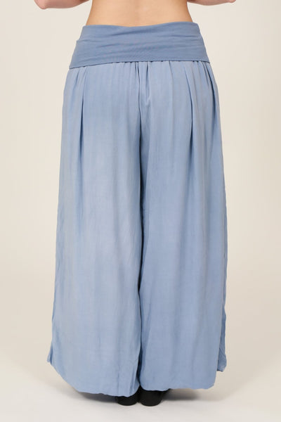 Palazzo Trousers - Denim Blue