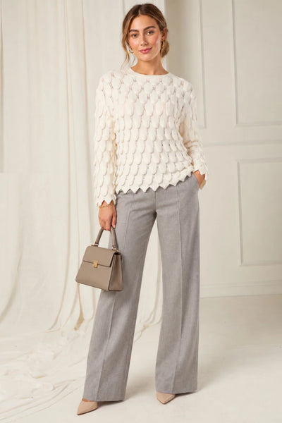 3D Petal Knit - Winter White