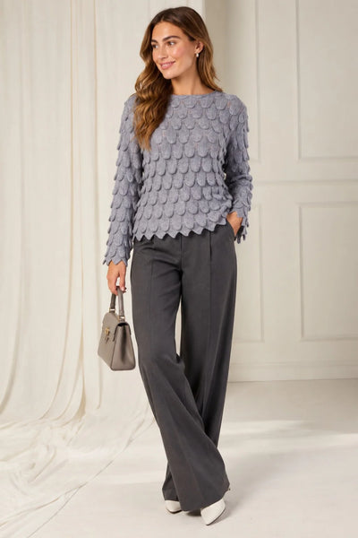 3D Petal Knit - Soft Grey