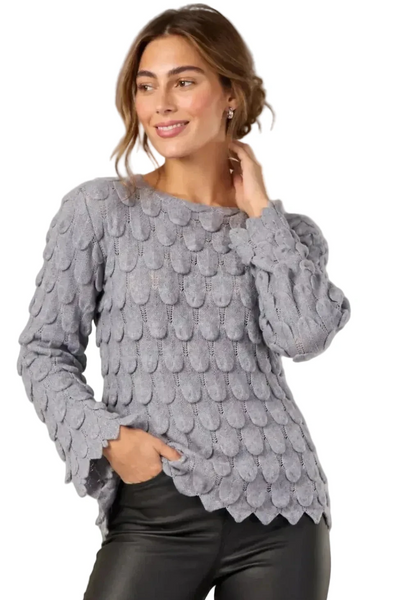 3D Petal Knit - Soft Grey