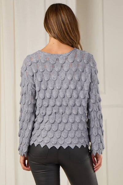 3D Petal Knit - Soft Grey