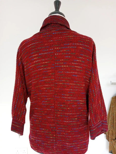 Roll Neck Flecked Knit - Red