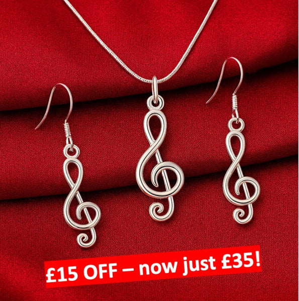 SPECIAL OFFER  - was £50, now £35 : Silver 925 Musical Note Set