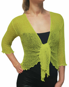 Knitted Shrug Cardigan - Lime