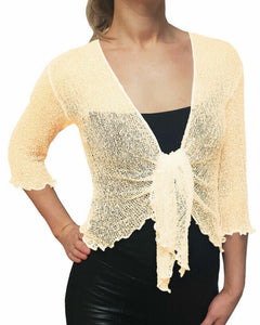 Knitted Shrug Cardigan - Ivory