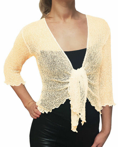 Knitted Shrug Cardigan - Ivory