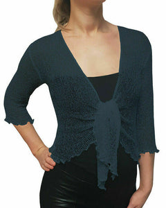 Knitted Shrug Cardigan - Navy