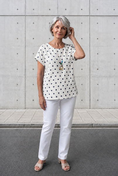 Polka Dot Top - White