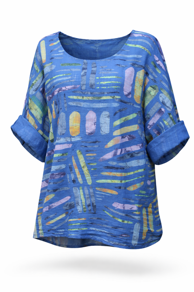 Stick Print Top - Blue
