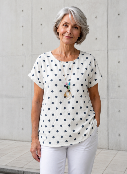 Polka Dot Top - White