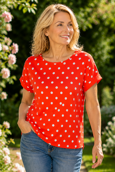 Polka Dot Top - Red
