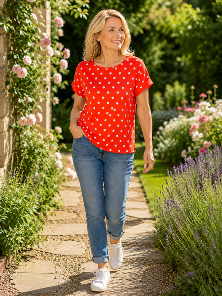 Polka Dot Top - Red