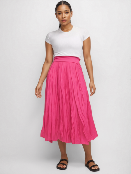 Plain Cotton Skirt - Fuchsia