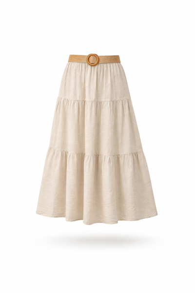 Belted Skirt - Light Mocca