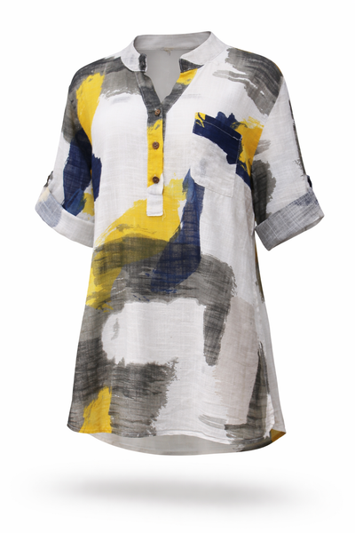 Abstract Splash Design Top - White