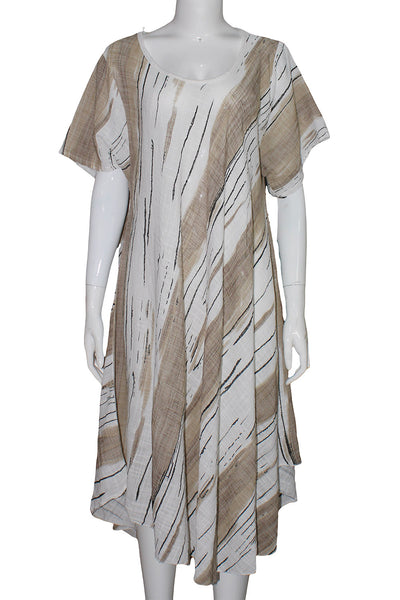 Striped Dress - Beige