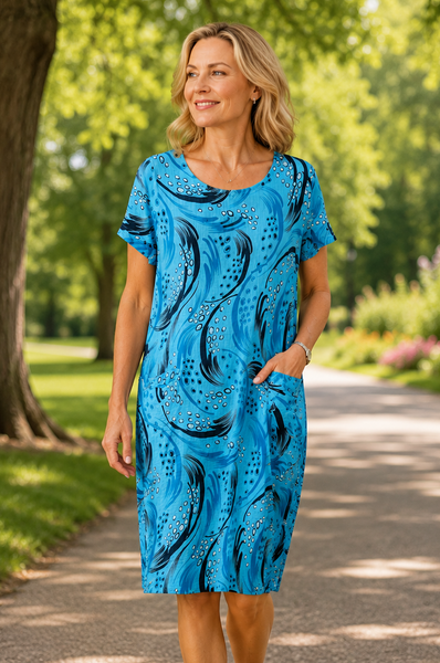 Drops of Rain Dress - Turquoise