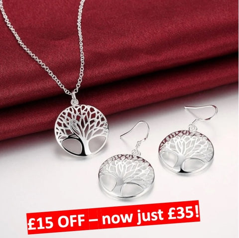 SPECIAL OFFER - was £50, now £35 :  Silver 925 Tree of Life Set