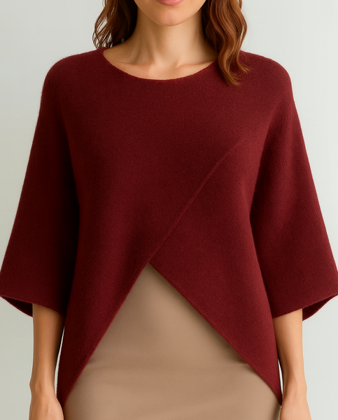 Cross Over Knit - Burgundy