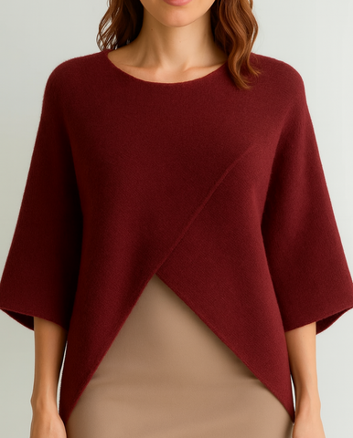Cross Over Knit - Burgundy