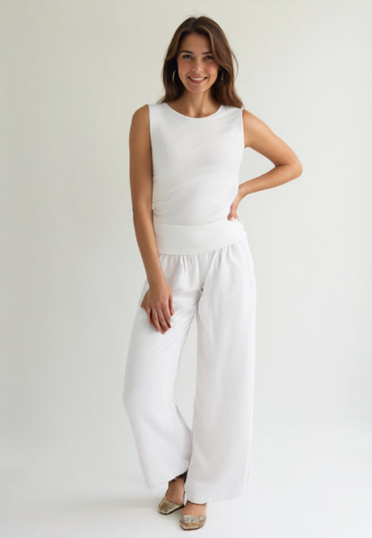 Palazzo Trousers - White