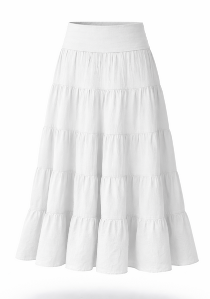 Tiered Maxi Skirt - White