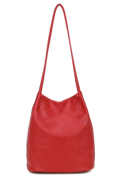 Slouch Shoulder  Bag - Red