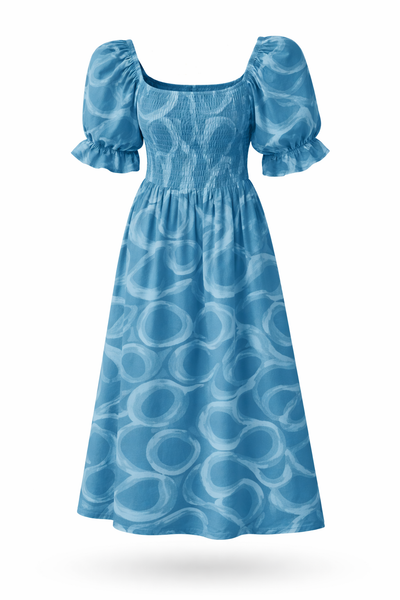 Emily Swirl Dress - Teal Blue
