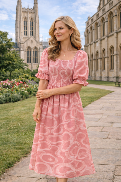 Emily Swirl Dress - Dusty Pink