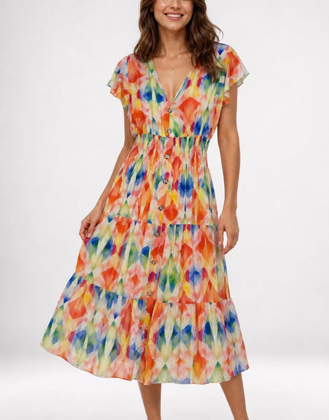 Bold Flower Hi Lo Dress - NEW LAVEN