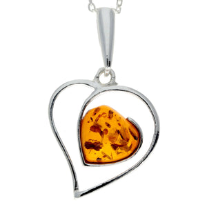 Amber 925 Classic Large Heart Pendant