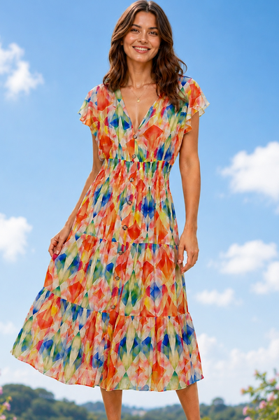 Bold Flower Hi Lo Dress - NEW LAVEN