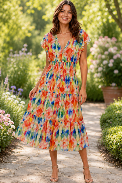 Bold Flower Hi Lo Dress - NEW LAVEN