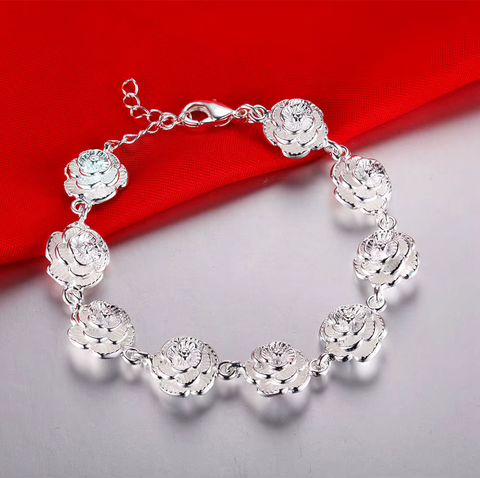 Silver Roses Bracelet