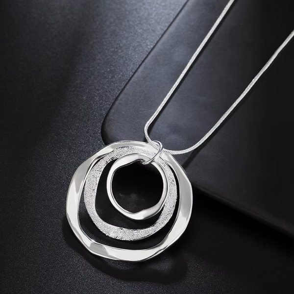 925 Sterling Silver Three Circle Pendant