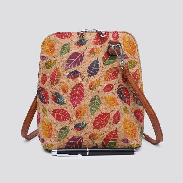 Cork Cross Body Bag - Leaves