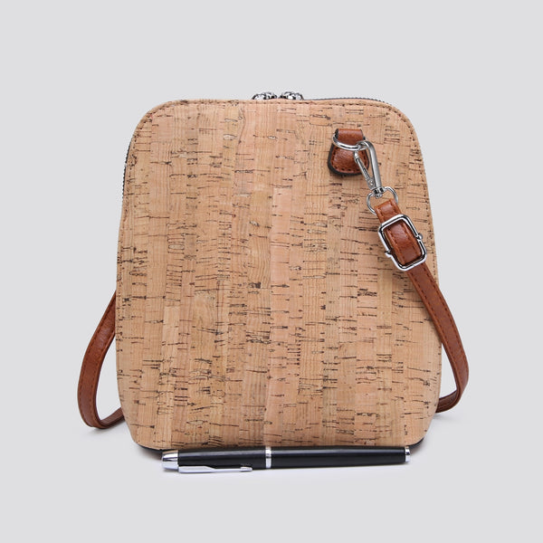 Cork Cross Body Bag - Leaves